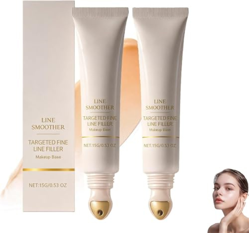 Skin Smoothing and Even-Toning Primer,Line Smoother Fine Line Blurring Filler,Instant Pores & Line Blurring Wrinkles Primer for Wrinkles & Pores, Eye Face Lift Cream for Under Eye Bags (2 Pcs)