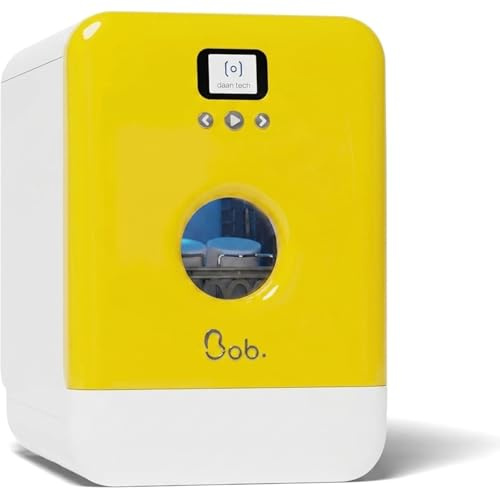 Bob - Compact Dishwasher -daily dishes of 3 people - Built-in Dishwasher - Free-standing, Integrated tank, Portable - White (Yellow)