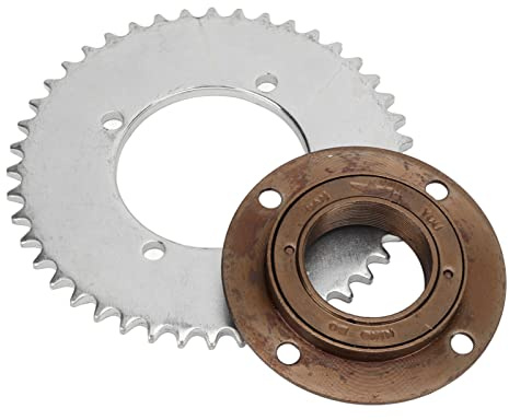 Agatige Ruota libera senza denti a 4 fori, kit pignone catena posteriore T8F 44T per bici Pignone a rulli ruota libera a velocità singola Prestazioni stabili Buona tenacità per motocicli