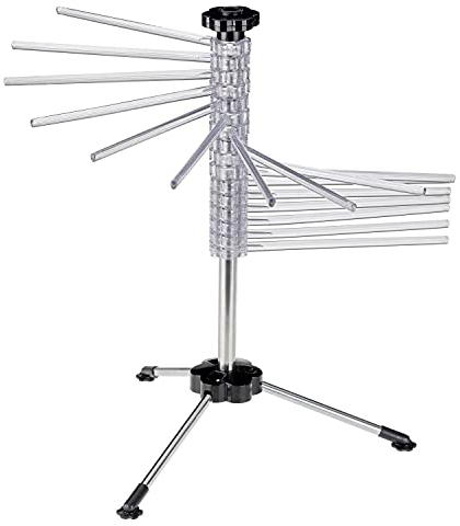 Westmark Supporto stendipasta, con 16 bracci, pieghevole, plastica/acciaio inox, altezza: 47 cm, Pasta Tree, argento/trasparente, 61332260
