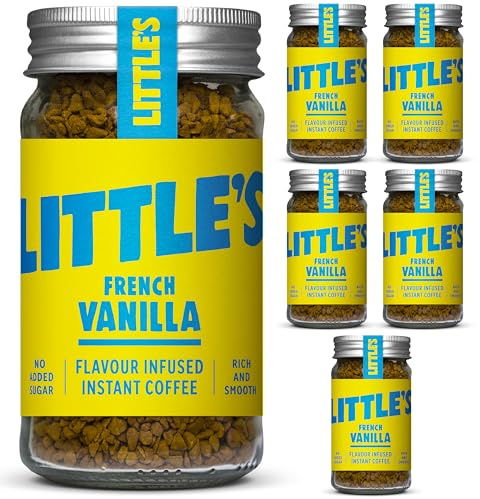 Little's French Vanilla Flavoured Instant Coffee, 6 Pack (50g x 6) - Rich & Smooth Coffee, Infused With Vanilla Flavour - Vegan Friendly, Low Calories, No Added Sugar