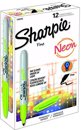 Sharpie 1888994 Permanent Marker, F, 12er Schachtel, neon grün