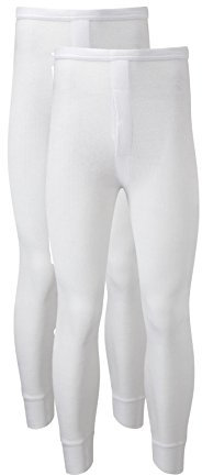 Heatwave® Pack of 2 Men's Thermal Trousers Long Johns Warm Underwear Baselayer Thermals, Medium White