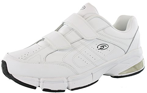 Dr.Scholls Men's Omega Light Weight Dual Strap Closure Sneaker Wide Width, White, 12 Wide