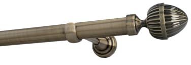 Sento 25mm Gardinenstange Vorhangstange Metall Wandmontage Messing Antik 160 cm Donata