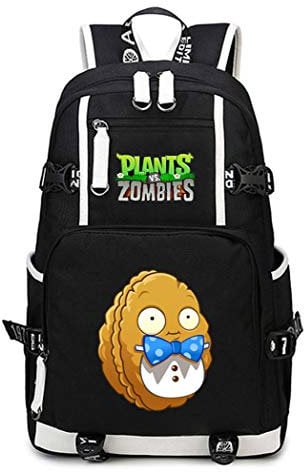 WANHONGYUE Plants vs. Zombies Game Backpack Student Schoolbag Laptop Book Bag Casual Dayback Black-6
