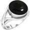 Jeweloporium 925 Silber Ringe für Damen Echt Schwarzer Onyx Edelstein Boho Silber Ringe Größe 52(16.6) Neujahr Geschenk Handgefertigt Schmuck