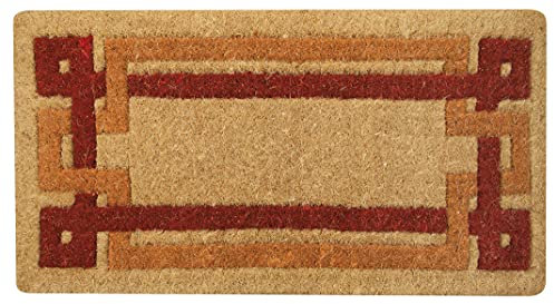 OLIVO.shop | IMPERIALE Zerbino cocco naturale alto 4 cm, intrecciato a mano, 4 disegni 4 misure (Arancione grecato, 50x100 Cm)