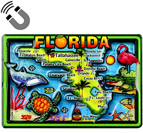 Florida-Karte, zweischichtig, MDF, 5,7 x 8,9 cm