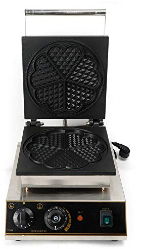 OUKANING Gaufrier Gaufrier Gaufrier Coeur Forme 1750W Minuterie Acier Inoxydable 50~300 ℃