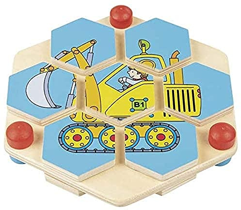 GOKI - Hexagonales Puzzle auf der Holzarbeit, mehrfarbig (57452)