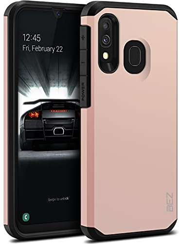BEZ® Coque pour Samsung A40, Housse Etui pour Samsung Galaxy A40 Antichoc Survivor Shockproof Double Protection Double Ultra Resistante, Or Rose
