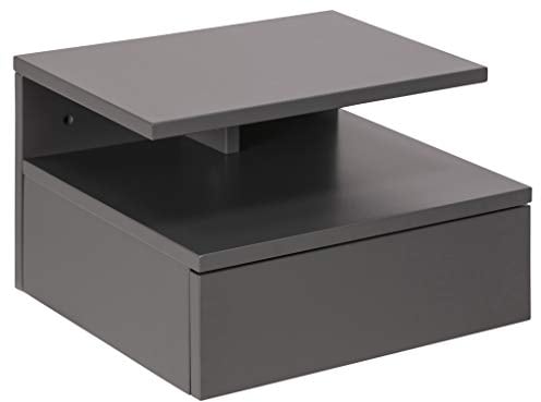 AC Design Furniture Fia Nachttisch mit 1 Schublade in Hellgrau, 1 Stück, Wandschrank im Minimalistischen Stil, Kleiner Nachtschrank zur Wandmontage, B: 35 x H: 22,5 x T: 32 cm