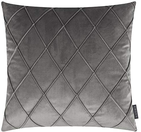 MAGMA-Heimtex Samt-Kissenhülle Nobless - 2er-Set - Made in Germany (grau, 50 x 50 cm)