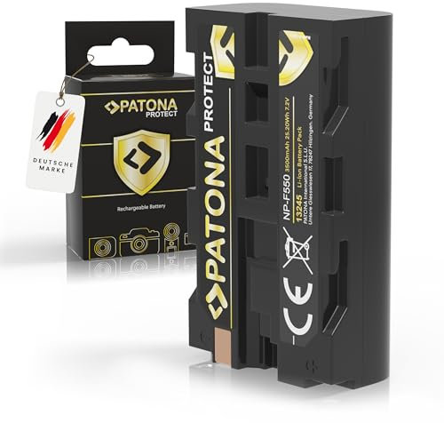 PATONA Protect NP-F550 Akku 3500mAh Ersatzakku kompatibel mit Sony Camcorder, LED Indikatoren Beleuchtung Videoleuchte, Kamera Monitore, Battery NP-F750 NP-F950 NP-F970 NPF550 NP F550