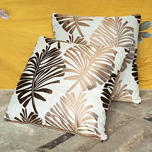 Ruyosn 2er Kissenbezug Jute Samt Kissenhülle 45x45cm Zierkissenbezug Zierkissenhülle Sofa Bett Decorative Für Autos Wohnzimmer Schlafzimmer Büro Dekor ohne Füllung Braun