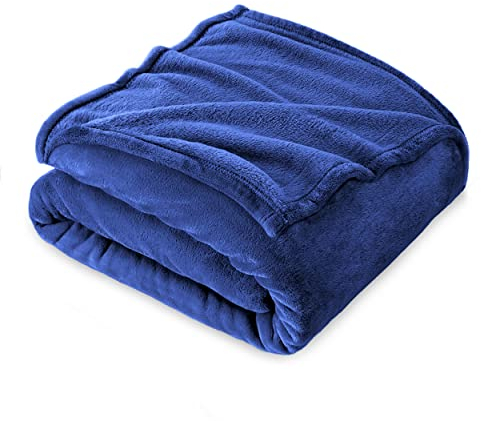 FARFALLAROSSA Coperta Plaid Pile, Coperta Letto Singolo/Matrimoniale 160 x 210 cm Flanella, Coperta Divano Grande Caldo Morbida - Blu 2