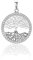 Tree of Life Amulet 14 Carat 585 White Gold with Zirconia Stones
