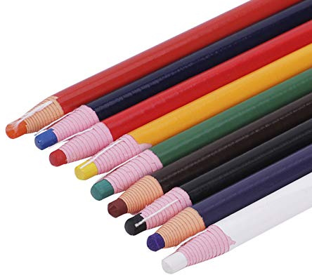 Moonlove 9 Pieces Assorted Color Easily Peel-off Crayons Pencils, Colorful Grease Wax Pencil China Marker Art Supplies for Drawing Marking Paper Wood Garment Fabric