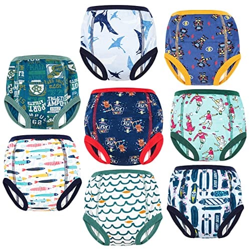 FLYISH DIRECT Töpfchen Trainingshose Baby Lernwindel Trainerhosen Unterwäsche für Baby Kleinkind Kleinkinder, 8 Stück, 110/4T