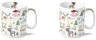 2 X NEU teemando® Jumbo-Becher Woodland Porzellan 0,75 l = 2 Becher
