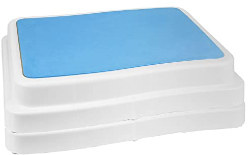 Wistows Bath Step 10cm Stackable Bathroom Shower Stepping Aid Platform (2) | Measures 50cm x 40cm x 10cm, Max user weight 190kg, Slip resistant pad, rubberised feet