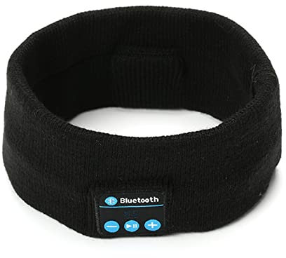 HEATED Auriculares for Dormir Diadema Bluetooth on Ultrafinos HD Estéreo Altavoces Orejeras Antiruido for Dormir (Color : Black)