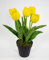 Seidenblumen Roß Künstliche Tulpen PU Real Touch 36cm gelb im Topf ZF Kunstblumen künstliche Blumen Tulpen