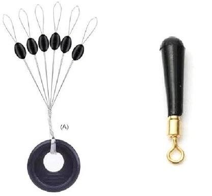 TFS Angling Fishing Quick change swivel Float Adapters x 5,Float Line grip stops x 30, duo pack