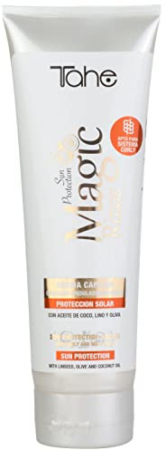 Tahe Magic Rizos Solar Crème capillaire protectrice solaire idéale pour cheveux bouclés/ondulés, 250 ml