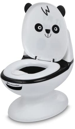Bebeconfort Pot Bébé Toilette, Siège d'Apprentissage de la Propreté, 1-4 ans, 0-20 kg, Pare-Éclaboussures, Vrai Son de Chasse d'Eau, Cuvette Amovible, Facile à Nettoyer, Panda