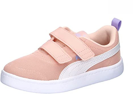PUMA COURTFLEX V2 Mesh V PS, Scarpe da Ginnastica, Rose Dust White-Vivid Violet, 32 EU