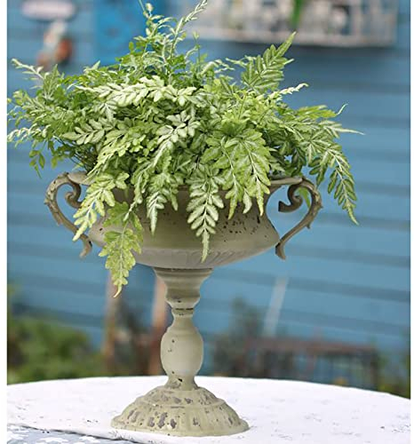 MHXZKHL Französischer Stil Metall Trophy Blumentopf Amphore Vase Shabby Vintage Nostalgie Gusseisen Vase Gartendekoration,Green