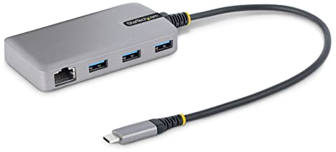 StarTech.com 3 Port USB C Hub mit Ethernet - 3X USB-A 3.0 5Gbit/s Anschlüsse - Gigabit Ethernet RJ45 - USB-C auf USB Verteiler - 30cm langes Kabel - Mini USB C Hub Adapter mit LAN (5G3AGBB-USB-C-HUB)
