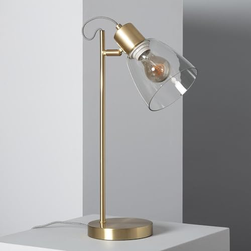 LEDKIA LIGHTING Lámpara de Mesa de Metal y Cristal Shirley E27