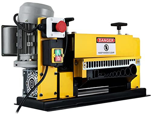 TEHONGMAI Máquina Pelacables DA 1 mm-38 mm, máquina Pelacables 11 Canales 10 Cuchillas, Herramienta automática de pelado de Cables con manivela Manual Industrial para Reciclar Alambre de Cobre