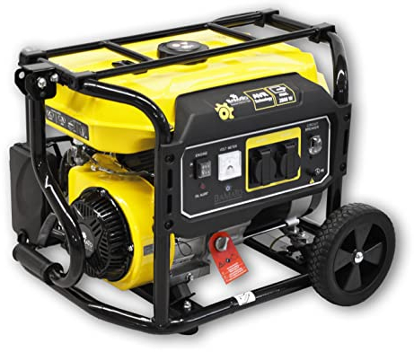 BAMATO Stromerzeuger BGE-2800 | AVR-Technologie | 2800 Watt | 6 PS Benzinmotor | Seilzugstarter-Technologie | 2 x 230 V Wechselstrom-Steckdosen