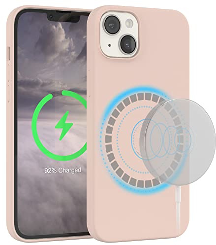EAZY CASE - Silikonhülle kompatibel mit iPhone 14 Plus Hülle mit Qi Charging Silikon Case weich stoßfeste Handyhülle Schutzhülle Kameraschutz Dünn Schutz Cover TPU Bumper in Nude Rosa