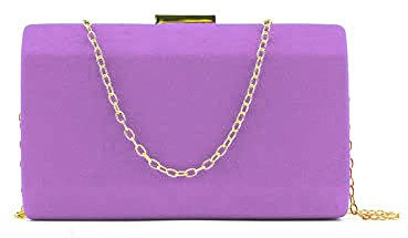 MODELISA - Bolso De Fiesta Clutche Mano Con Cadena Hombro Mujer (Lila C.)