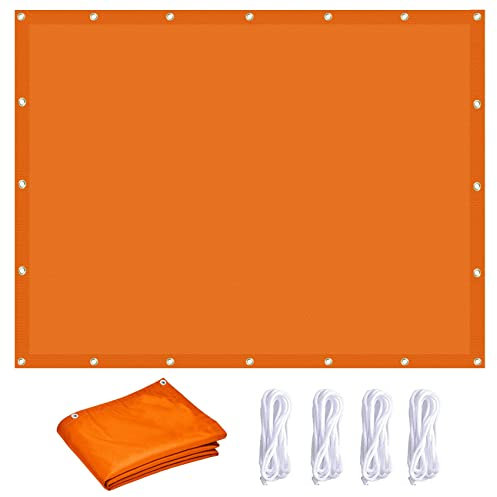 Toile Imperméable,Voile Ombrage 1 x 3.6 m Imperméable UV Protection Polyester Parasol à Voile rectangulaire avec œillets pour Jardin Terrasse Camping, Orange