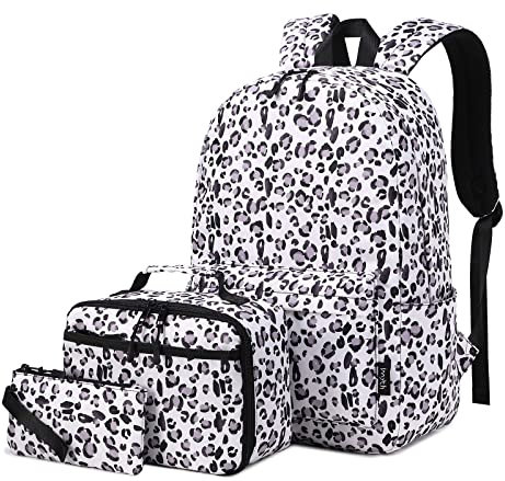 Imyth Backpack Zaino per Ragazze, Stampa Leopardata, L Unisex-Adulto