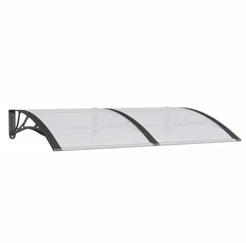 vidaXL Türvordach, Vordach für Haustür 150x100cm, Haustür Überdachung Haustürvordach, Pultvordach Haustürdach Pultbogenvordach, Schwarz Polycarbonat