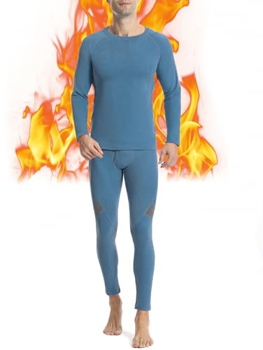 Runhit Thermounterwäsche Herren Winter Funktionsunterwäsche Thermounterhose Herren Unterhosen Lang Funktionswäsche Skiunterwäsche Thermo Unterwäsche Männer Extra Warm 2XL