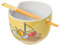 Silver Buffalo Sanrio Gudetama Lazy Egg Sailing In Ramen Ceramic Ramen Noodle Rice Bowl with Chopsticks, Microwave Safe, 20 Ounces