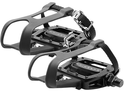 BV Fahrradpedale Shimano SPD/Look Delta kompatibel 9/16 Zoll – Peloton-Zehenclips für Normalschuhe – Heimtrainer-Pedale – Universal Fit