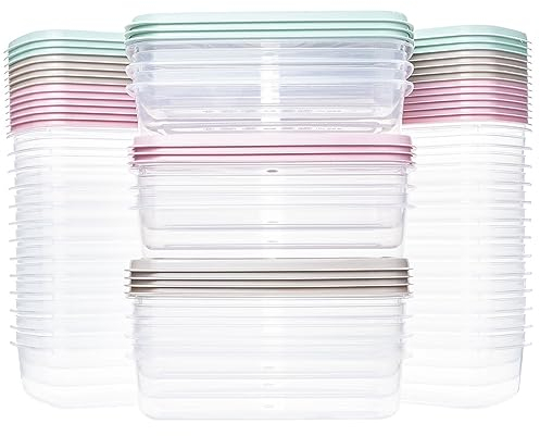 QILZO® Confezione da 36 contenitoris in plastica da 250ml Contenitori per alimenti Senza BPA Adatto al microonde lavastoviglie e al congelatore