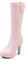 MJIASIAWA Sposa Tacco Alto Donna Inverno Stivali Alti Punta Rotonda Festa Eleganti Plateau Warm Equestrian Stivaletti Vestito Rosa Numero 34 Eu