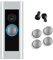 Doorbell Button Replacement, Doorbell Pro Buttons Replacement, Come with 4Pack Buttons / 2Pack Screws, Video Doorbell Buttons Compatible with Doorbell Pro, Repair Split Cracked Broken Button (Silver)