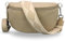 ADEL Bauchtasche Damen Echtleder Emma Silber Handgemachte Umhängetasche Crossbody Bag mit Optionalen Breiten Gemusterten Riemen Stylische Hüfttasche Made in Italy (Taupe-Silber 5, Small)