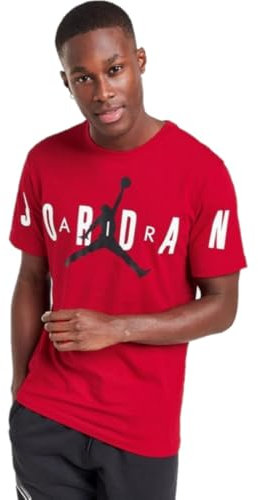 NIKE Men's Air Jordan Stretch T Shirt DV1445 Red Tee (UK, Alpha, M, Regular, Regular, Red)